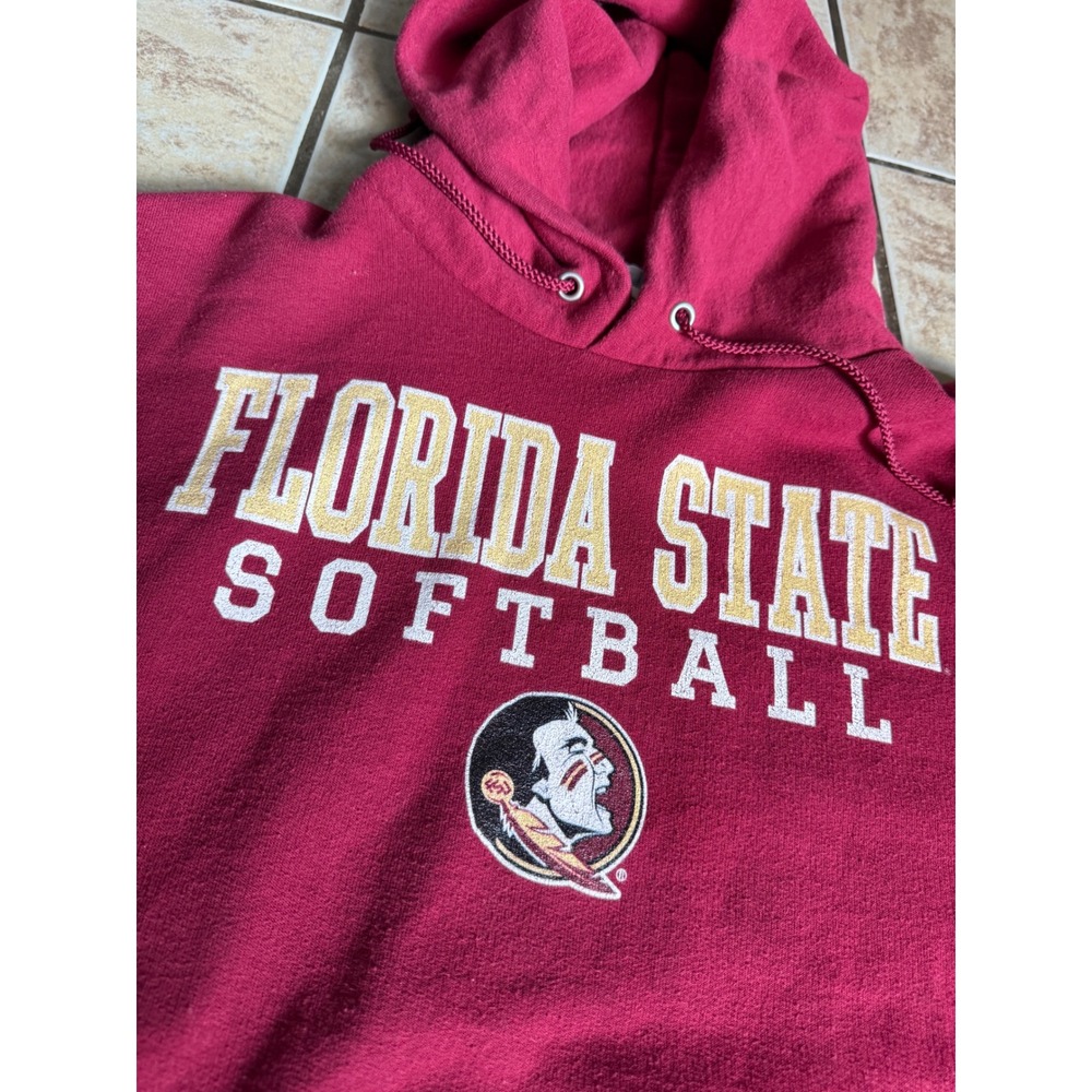 Champion Florida‎ State Seminoles Softball Hoodie Maroon Size Small - Picture 13 of 14